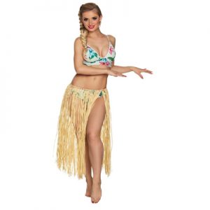 FALDA HAWAIANA RAFIA COLOR PAJA 80 CM